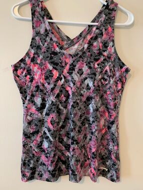 Saucony Pink, Gray & Black Patterned Women’s Athletic Tank